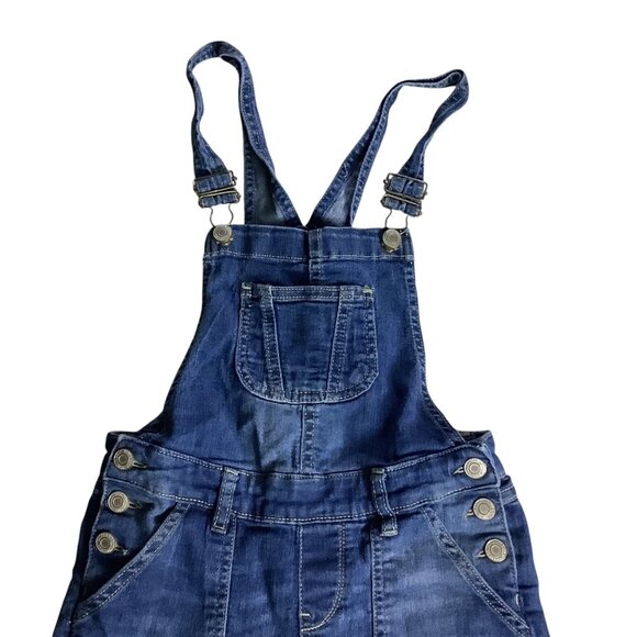 Vanilla Star Girls Denim Shortalls Adjustable Size 8 Jean Bib Overalls Pockets - Picture 5 of 15